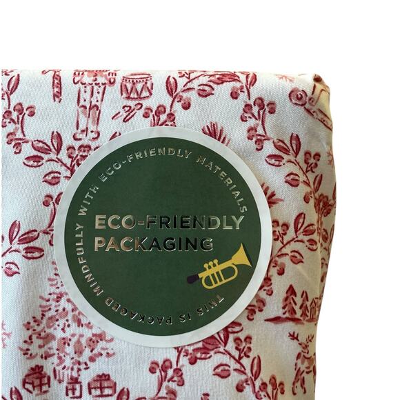 Envogue KING 4pc Sheet Set Nutcracker Toile Christmas Bedding Red & White New - Picture 6 of 11